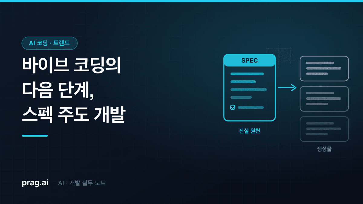 바이브 코딩의 다음 단계 — 스펙 주도 개발(SDD)이 주류가 된 이유